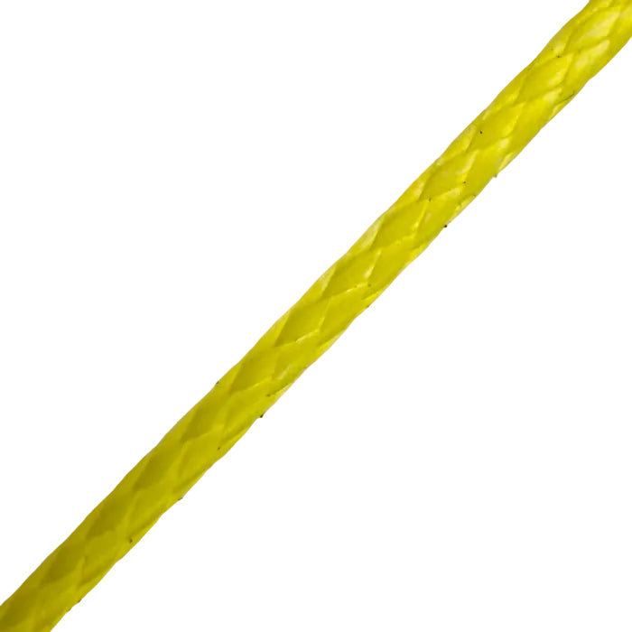 Close-up of a yellow rope on a light gray background