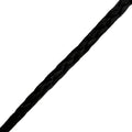 Black twisted cable on a light gray background