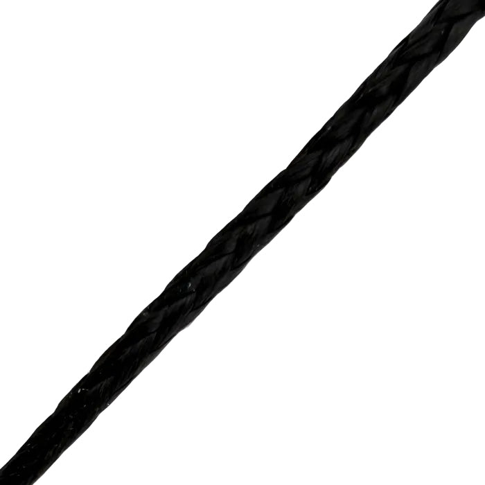 Black twisted cable on a light gray background