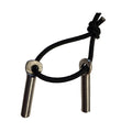 A stainless steel fast pin with black cord, designed for securing stays on a skiff.